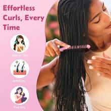 Curly Hair Brush Volume Curly Defining Brush For Effortlessly Detangling Shaping And Styling Curls, Curl Brushes Suitable For All Wet Or Dry Hair Types, Gifts Idea For Women And Men (Green) - 粉色 - 查看 3