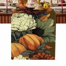 1 Colorful Pumpkin And Other Holiday Element Pattern Table Flag, Made Of 72 Inch Knitted Polyester Fiber, Suitable For Holiday Gathering Tables, Home Kitchen Decoration, And Gifts. - Multicolor - View 24