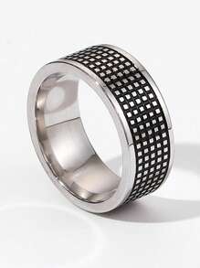 1 件男士复古风格黑龙图案钛钢戒指，适合日常佩戴和派对场合 - 白色 - 查看 17