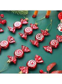 6 件镀金糖果挂饰，棒棒糖饰物，适用于圣诞树装饰、主题派对、礼品包装、房间、家居装饰、户外花园庭院装饰 - 彩色 - 查看 7