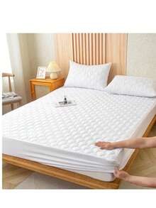 Cubre Colchón Impermeable Con Funda De Almohada QUEEN SIZE - Blanco - Ver 3