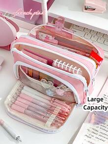 Large Capacity Pencil Case, Stationery Bag, Pencil Box, Big Pencil Case, Handheld Pencil Box, Stationery Box, Cosmetic Bag, Cosmetic Case, Portable Gift Suitable For Office, School, Teens, Girls, Boys , Back To School Gifts