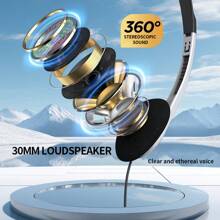 Retro Wired Headphones, Classic Headphones For Photo Shooting, MP3, Music, Smartphone, Tablet, Computer, Gaming - Silver - View 7