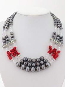 1pc Personalized Creative Exaggerated Western Country Style Imitation Beaded Multi-Layer Necklace - Necklace - View 7