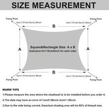 遮阳帆，户外花园遮蔽 95% 紫外线遮蔽遮阳篷，天井花园庭院后院露营泳池遮篷 - 灰色 - 查看 8