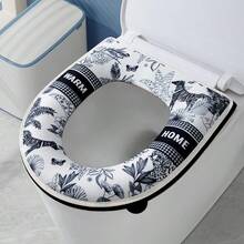 Vintage Style Toilet Seat Cover, Featuring Durable Zipper For Secure Fit, Removable & Reusable, Thickened Universal Toilet Seat, Waterproof Zipper, Warm For Winter, Breathable Bathroom Accessory, Suitable For Home, Hotel, Mother's Day And Other Holidays, Random Thickness Styles - Multicolor - View 14