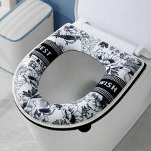 Household Toilet Seat Cushion, Cartoon Toilet Seat Cover, All-Season Toilet Seat Cover, Adhesive Toilet Seat Cover, Thickened Toilet Sticker Cushion In Autumn And Winter,Home Decorations For Halloween And Christmas,Thick And Thin Styles Will Be Randomly Dispatched,Retro Home Decoration