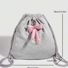 حقيبة ظهر بسحاب وفيونكة عصرية، حقيبة ظهر قابلة للطي سعة كبيرة مناسبة للنساء وطلاب الجامعة، تتناسب تماما مع إكسسوارات الحقيبة، حقيبة ظهر أنيقة للمدرسة