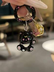 [6/1包]新款立体猫卡通铃铛钥匙扣学生书包挂件可爱女生书包配件配饰闺蜜礼物 - 貓咪卡通鈴鐺鑰匙扣 - 查看 6