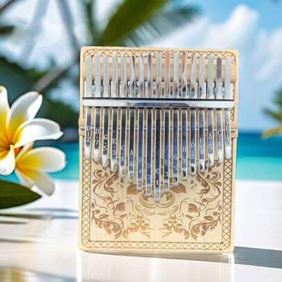17-Key Butterfly Shaped Kalimba Thumb Piano, Unfinished Wooden Body & Stainless Steel, Percussion Musical Instrument For Beginners, Teens, Birthday/Back To School Gift