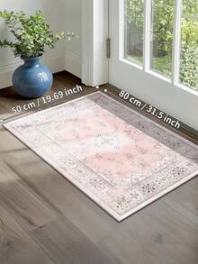1 peça de tapetes rosa, estilo boêmio, tapete de corredor, 850g/m², 0,5cm de espessura, antiderrapante, lavável e lavável à máquina, decoração de casa, sala de estar, cozinha, corredor, quarto, sala de jantar, escritório, todas as estações