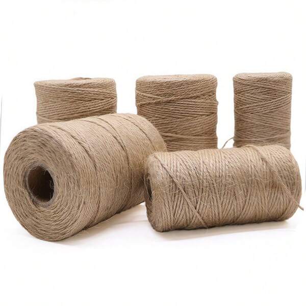 100M/200M Durable 2mm/3mm Natural Jute Twine Hemp Rope For Christmas Gift Packaging, Handmade Crafts, Burlap Ribbon Bows, Rustic Wedding Decor