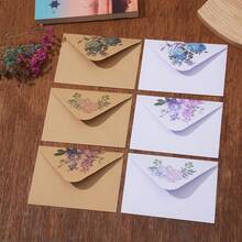 20/50 chiếc phong bì trắng tươi tối giản thanh lịch có họa tiết hoa mẫu đơn và hoa tử đinh hương, thiệp cao cấp, bưu thiếp, thiệp mời trở lại trường - Nhiều màu - Xem 1