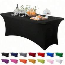 1 Pieza Hermosa Cubierta de Mesa de Spandex 6ft X 8ft Cubierta de Mesa Elástica, Universal para Mesa Rectangular, Boda, Banquete, Evento, Blanco o Negro, Regreso a Clases Día de San Valentín - Multicolor - Ver 1