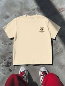 Tito's Handmade Vodka Austin Texas Graphic Tee Double Printed 100% Cotton Casual T Shirt - Apricot - View 2