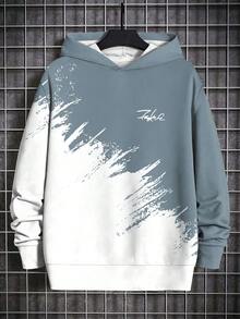 Tween Boy Fashionable Graphic Print Casual Sweatshirt - Long Sleeve, Crew Neck Pullover, Suitable For Spring & Autumn, Cool Print - Grey - View 2