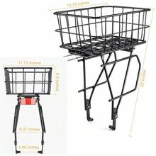 CXWXC Rear Bike Rack With Basket Bike Cargo Rack For Disc Brake NonDisc Brake Mount Bicycle Pannier Rack Touring Carrier Rack Fit 2629 And 700c - Black - View 5