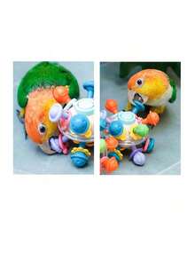 Parrot Toys Hanging Colorful Balls To Relieve Boredom, Chew And Vent Hole Balls For Monks, Peony And Blackbirds Parrot Pet Supplies, Bird Toys Self-Pleasure Toys, Monks, Small Suns,Companion Bird Supplies,Resistant To Gnawing And Biting,Pink Blue.
