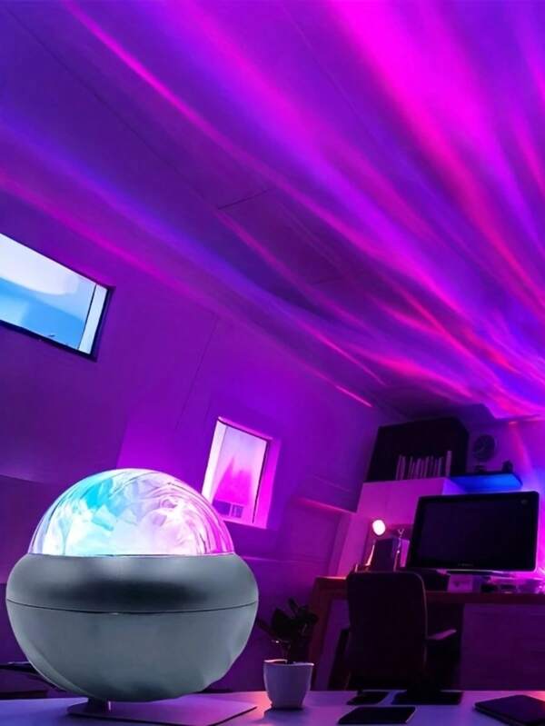 USB Adjustable Northern Lights Projector Lamp, Remote Control LED Ambient Lighting, Bedroom & Living Room Decor, Suitable For Home Special Events, USB Powered, Plastic Lampshade