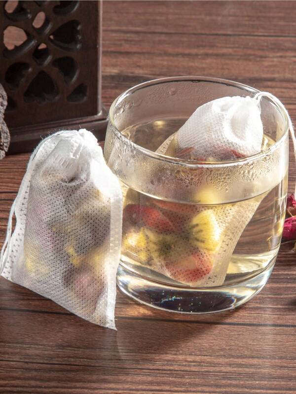 100/200 Stücke Vliesstoff Filterbeutel, weiße Küchen Teebeutel mit Zugband