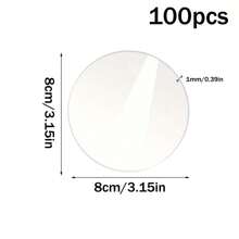 30/100 件透明亚克力圆盘，亚克力透明板，适用于 DIY 展示板、工艺品、装饰画、空白画板、DIY 手工艺品展示品、圆形时钟托盘、各种节日、婚礼工艺品，5/6/7/8/9/10 厘米