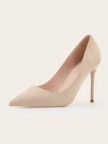 2025 新款女士黑色鳄鱼压纹尖头细高跟鞋 - 超高合成包覆高跟鞋，适合专业和正式场合，优雅的四季正装鞋，高跟鞋，秋季，高跟鞋，办公室鞋，精致的鞋子设计，舒适的鞋垫设计 - 杏色 - 查看 2