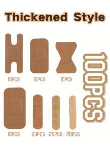 300/160/100/60/50件装急救包组合装 - 绷带、伤口敷料、指尖绷带、防水创可贴、各种形状的指关节绷带、创意伤口护理敷料、透气性粘性绷带、紧急伤口护理、擦伤、水泡处理，多种款式可选