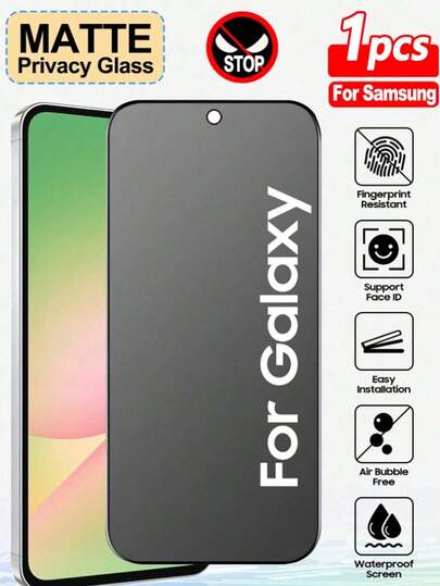 1 miếng dán màn hình kính cường lực mờ, tương thích với Samsung, độ cứng 9H, kính mờ chống nhìn trộm, kính mờ 2.5D chống vân tay, chống trầy xước, kính bảo vệ màn hình mờ, kiểu dáng mờ. Phụ kiện điện thoại thông minh, dễ dàng lắp đặt. Vật dụng bảo vệ màn hình thiết yếu, dùng được cho màn hình điện thoại hàng ngày, văn phòng, gia đình. Miếng dán màn hình điện thoại. Phụ kiện điện thoại. Chống nước, chống sốc, chống rơi, chống rơi, bao phủ toàn diện.