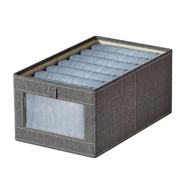 1pc Oxford Cloth Compartment Storage Box, Dresser Drawer Organizer For Clothes, Underwear, Wardrobe Storage Basket, Foldable Space-Saving Storage Bag