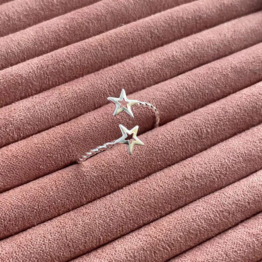 Adjustable Star Ring - Bạc - Xem 1