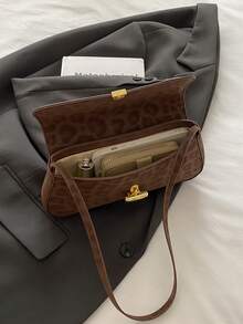 Bolso de hombro de mujer con solapa de piel sintética envejecida, adecuado para citas, salidas y fiestas