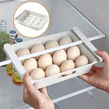 Kitchen Organizer, Kitchen Organizer, Kitchen Storage Basket, Kitchen Fruit Bowl, Kitchen Storage, Kitchen Drawers, Kitchen Shelving, Hot 2Pcs Fridge Drawer Organizers Stackable Kitchen Storage Bins Space Saving Refrigerator Trays For Fruits, Eggs, Vegetables, Food Containers - White - View 8