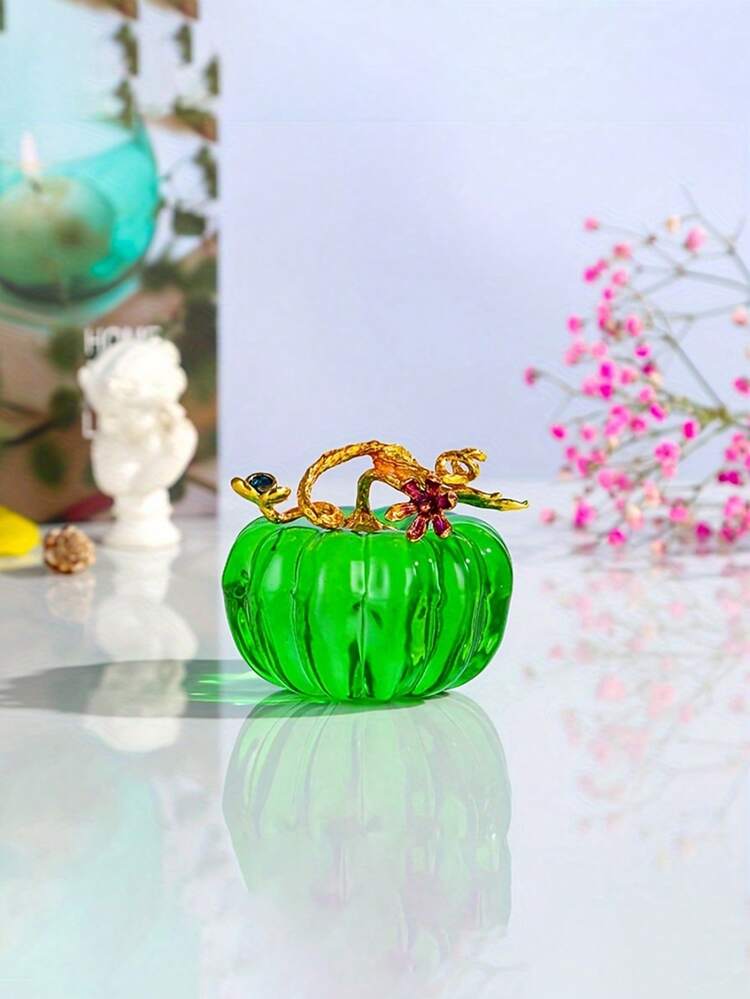 1 件手工玻璃南瓜雕像装饰收藏品，适合家庭、办公室、客厅 - 室内和室外使用，非常适合复活节装饰、生日礼物、情人节礼物、假植物 - 黃色 - 查看 14