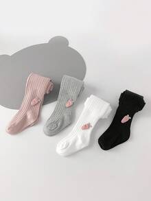 1 件装女童儿童紧身裤婴儿幼儿打底裤袜子，款式甜美，适合搭配裙子外出穿着。 - 彩色 - 查看 8