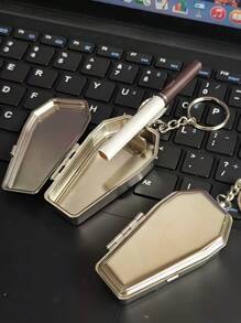 1pc Mini Metal Ashtray, Portable Pocket Ashtray, Outdoor Cigarette Accessories, Creative Car Ashtray