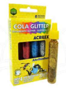 Cola Glitter Conjunto com 4 Potes de 15g Acrilex - Multicolorido - Visão 2
