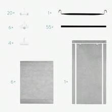 Large Folding Fabric Wardrobe With Shelves And Hanging Rail, 88 X 170 X 45 Cm, Clothes Organizer For Bedroom, Grey