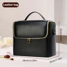 Extra Large Capacity Makeup Case Set - Travel Makeup Organizer With Waterproof Brush Holder And Adjustable Dividers - Ideal For Professional Makeup Artists And On-The-Go Beauty Enthusiasts! Christmas Gift, Gift, Fun Gift, Ramadan Gift, Personalized Gift - Multicolor - View 14