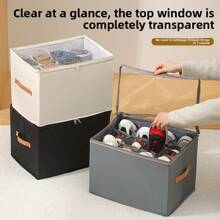 صندوق تخزين قماشي للأحذية قابل للطي متعدد الوظائف، صندوق حماية من الغبار متعدد الاستخدامات للمنزل قابل للتنظيف