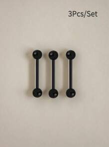 3/6件装透明黑白亚克力UV柔性舌钉，乳白色美甲多功能穿刺钉，时尚朋克极简风格，适合日常佩戴和派对，男女通用