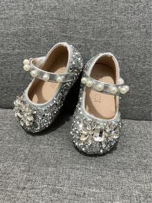 Sepatu Flat Bayi Modis, Sepatu Balita Musim Semi/Panas, Sepatu Putri Berkilau dengan Pita untuk Anak Perempuan, Cocok untuk Pesta, Pakaian Formal, Liburan - Perak - View 4