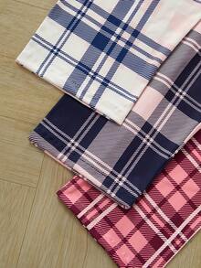 3条/包休闲格子印花蝴蝶结装饰睡裤，秋冬服装 - 彩色 - 查看 5