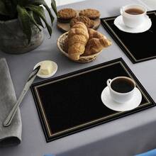 1 cái/4 cái/6 cái Tấm lót đĩa vải lanh in họa tiết đen đơn giản, thích hợp cho bàn ăn, trang trí mọi mùa, tấm lót bàn hiện đại có thể giặt được, trang trí phòng, đế lót ly, thảm ăn nhà bếp, trang trí tiệc trong nhà ngoài trời, trang trí nhà cửa, quà tặng lý tưởng - Nhiều màu - Xem 5