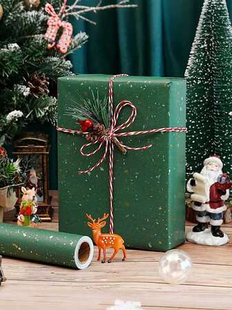 哑光金属包装纸、绿色圣诞礼品包装纸、婚礼哑光牛皮纸包装纸、圣诞节和感恩节纯色纸、非常适合婚礼、毕业季、生日、DIY花束、金属质感圣诞礼品包装纸、礼盒填充物、DIY圣诞元素配饰装饰纸、纯色图案、哑光包装纸、万圣节和感恩节装饰、秋季、冬季