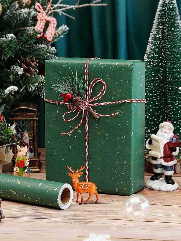 Matte Metal Wrapping Paper, Green Christmas Gift Wrapping Paper, Wedding Matte Kraft Wrapping Paper, Christmas And Thanksgiving Solid-Color Paper, Perfect For Weddings, Graduation Season, Birthdays, DIY Bouquets, Metal-Textured Christmas Gift Wrapping Paper, Gift Box Fillers, DIY Christmas Element Decorative Paper For Accessories, Solid Color Pattern, Matte Wrapping Paper, Halloween And Thanksgiving Decorations, Autumn, Winter