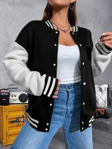 Women's Dodge Charger Scat Pack Baseball Jacket Hoodie Big Sizes  Racing Mopar Style - 黑色 - 查看 2