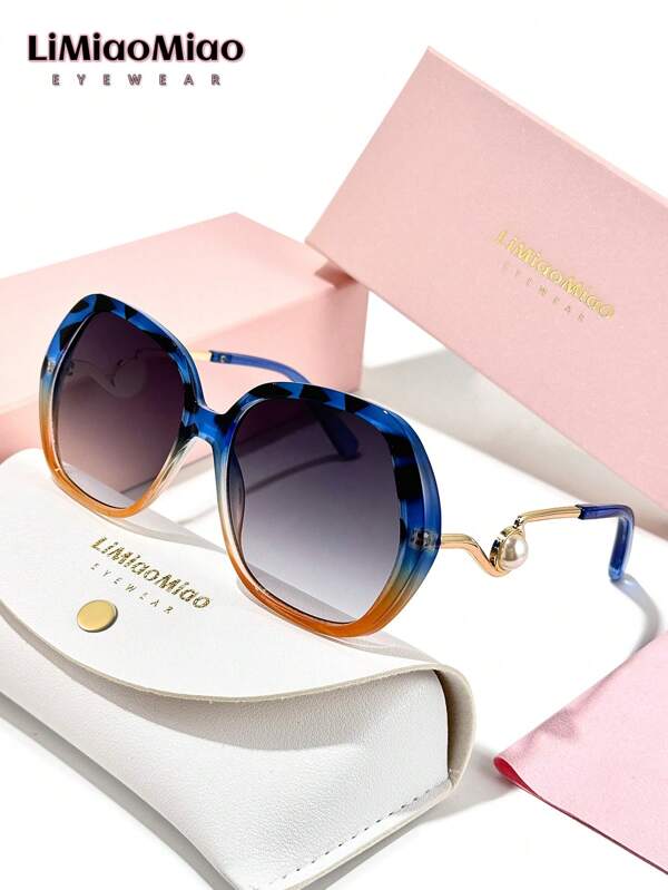 LiMiaoMiao 1pc Unisex Square Fashionable Y2K Stylish Decorative Glasses, Comes With Glasses Case & Cleaning Cloth, Great Gift