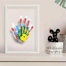 Christmas Family Handprint Craft Set, Wooden Photo Frame DIY Kit - A Perfect Gift For New Parents, Birthday, Graduation Home Decor New Year Gift - White - View 4