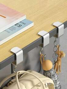 3pcs Portable Desk Bag Hooks, Suitable For Classroom, Student Backpacks, Desk Briefcases, Side Desks, Non-Slip Design, Detachable & Movable, Heavy Duty, Ideal For School, Home And Office Storage, Back To School Essential