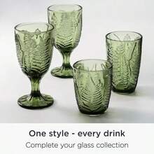 Green Drinking Glasses Set Of 4-12 Oz Hand Blown Vintage Drinking Glasses, Boho Aesthetic Antique Glassware, Colored Cute Glass Cups, Textured Highball Water Tumbler, Unique Retro Drinkware Gift - Highball - 查看 8